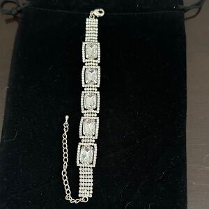 Elegant Silver Bracelet with Crystal Accents